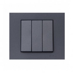 Ovivo Grano Metalik Füme Üçlü Anahtar