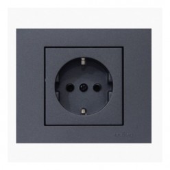 Ovivo Grano Metalik Füme Topraklı Priz