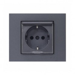 Ovivo Grano Metalik Füme Kapaklı Topraklı Priz