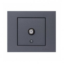 Ovivo Grano Metalik Füme F Tipi Uydu Prizi Sonlu