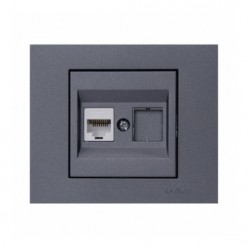 Ovivo Grano Metalik Füme RJ11 Nümeris Telefon Prizi