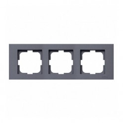 Ovivo Grano Metalik Füme Üçlü Çerçeve