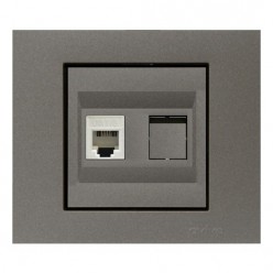 Ovivo Grano Metalik Antrasit RJ11 Nümeris Telefon Prizi