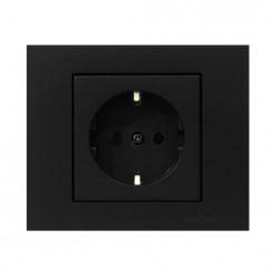 Ovivo Grano Metalik Siyah Topraklı Priz