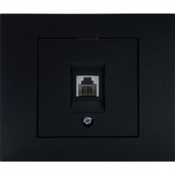 Ovivo Grano Metalik Siyah RJ11 Nümeris Telefon Prizi