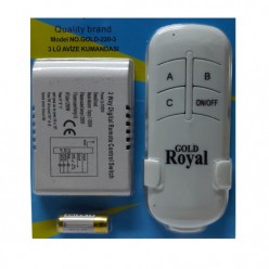 Gold Royal 3'lü Avize Kumandası