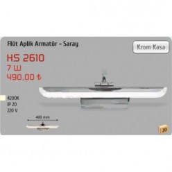 Helios Opto 4200K Ilık Beyaz Flüt Aplik Armatür Krom Kasa - Saray HS 2610	