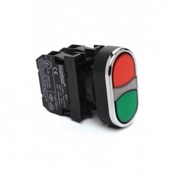Emas B102K20KY Çiftli Yaylı Tip Kırmızı Yeşil İkiz Buton Buton 1NA + 1NK