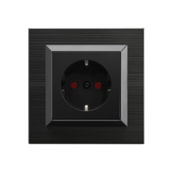 Ovivo Quantum Siyah Çocuk Korumalı Topraklı Priz 