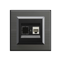 Ovivo Quantum Manyetik Gri Tekli Data Priz Cat6 