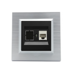 Ovivo Quantum Gümüş Tekli Data Prizi Cat6	