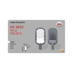 Helios Opto 50w Sokak Armatürü Beyaz 6500K HS 3833