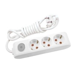 Viko Multi-Let 3 Metre Üçlü Anahtarlı Priz Topraklı Çocuk Korumalı Klemensli Grup Priz 90 11 73 03