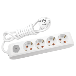 Viko Multi-Let 5 Metre Dörtlü Anahtarlı Priz Topraklı Çocuk Korumalı Klemensli Grup Priz 90 11 74 05