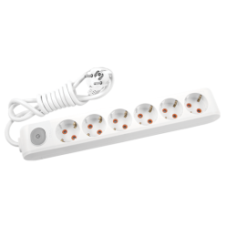 Viko Multi-Let 5 Metre Altılı Anahtarlı Priz Topraklı Çocuk Korumalı Klemensli Grup Priz 90 11 76 05