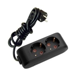 Viko Multi-Let 2 Metre İkili Priz Topraklı Çocuk Korumalı Klemensli Grup Priz Siyah 90 13 32 02