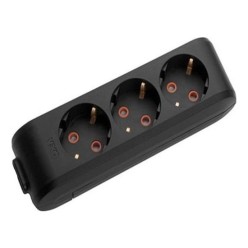 Viko Multi-Let Üçlü Priz Topraklı Çocuk Korumalı Klemensli Grup Priz Siyah 90 13 33 00