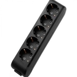 Viko Multi-Let Beşli Priz Topraklı Çocuk Korumalı Klemensli Grup Priz Siyah 90 13 35 00