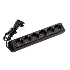 Viko Multi-Let 2 Metre Altılı Priz Topraklı Çocuk Korumalı Klemensli Grup Priz Siyah 90 13 36 02