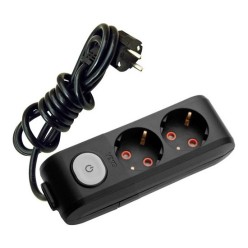 Viko Multi-Let 2 Metre İkili Anahtarlı Priz Topraklı Çocuk Korumalı Klemensli Grup Priz Siyah 90 13 72 02