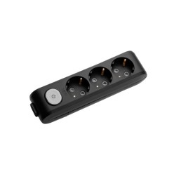 Viko Multi-Let Üçlü Anahtarlı Priz Topraklı Çocuk Korumalı Klemensli Grup Priz Siyah 90 13 73 00