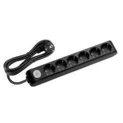 Viko Multi-Let 3 Metre Altılı Anahtarlı Priz Topraklı Çocuk Korumalı Klemensli Grup Priz Siyah 90 13 76 03