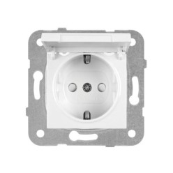 Viko Karre Beyaz Çocuk Korumalı Kapaklı Topraklı Priz Mekanizması