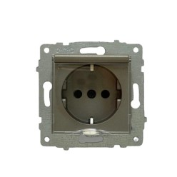 Ovivo Grano Metalik Antrasit Kapaklı Topraklı Priz