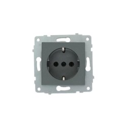 Ovivo Grano Metalik Füme Kapaklı Topraklı Priz Mekanizması