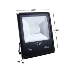 K2 KLF172 30W Slim Döküm Led Projektör SMD 6500K Beyaz Işık