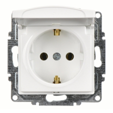 Günsan Visage Beyaz Kapaklı Topraklı Priz Mekanizması