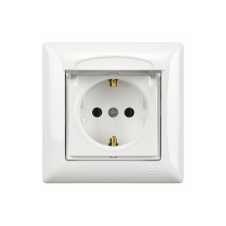 Günsan Visage Beyaz Kapaklı Topraklı Priz (Çerçeve Dahil)
