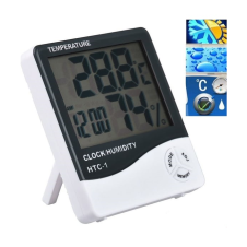 Htc-1 Oda İçi Saatli Sıcaklık Nem Ölçer ve Dijital Termometre Masa Saati Alarm Higrometre