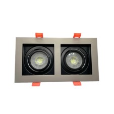  İkili Dekoratif Kare Saten+Siyah Kasa 6500K Beyaz Işık Ampül Dahil HS 1404