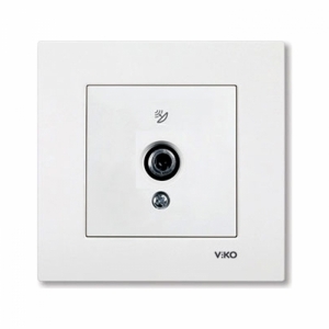 Viko Karre Beyaz F Konnektörlü Uydu Prizi Geçişli-Sonlu (Çerçeve Dahil)