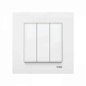 Viko Karre Beyaz Üçlü Anahtar (Çerçeve Dahil)
