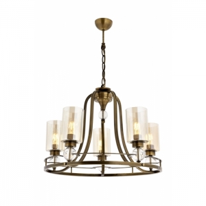 AVONNI AV-1597-5E Eskitme Kaplama Modern Avize, E27, Metal, Cam, 62cm