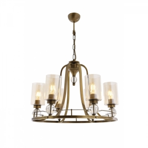 AVONNI AV-1597-6E Eskitme Kaplama Modern Avize, E27, Metal, Cam, 62cm