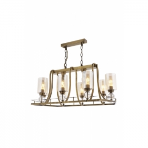 AVONNI AV-1597-8E-YM Eskitme Kaplama Modern Avize, E27, Metal, Cam, 89x50cm