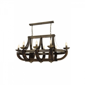 AVONNI AV-1644-8E-YM Eskitme Kaplama Modern Avize, E14, Metal, Ahşap, 106x58cm