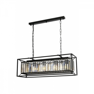 AVONNI AV-60029-4Y-BSY Siyah Boyalı Modern Avize, E27, Metal, Cam, 80x22cm