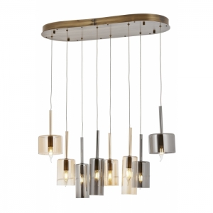 AVONNI AV-60043-E-ELLIPSE-BF Eskitme Kaplama Modern Avize, E14, Metal, Cam, Kristal, 70x35cm