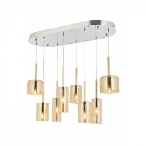 AVONNI AV-60043-ELLIPSE Krom Kaplama Modern Avize, E14, Metal, Cam, 70x35cm