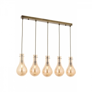 AVONNI AV-60092-5EY Eskitme Kaplama Modern Avize, E14, Metal, Cam, 80x15cm