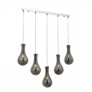 AVONNI AV-60092-5KY Krom Kaplama Modern Avize, E14, Metal, Cam, 80x15cm