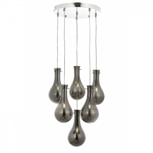 AVONNI AV-60092-6KT Krom Kaplama Modern Avize, E14, Metal, Cam, 50cm