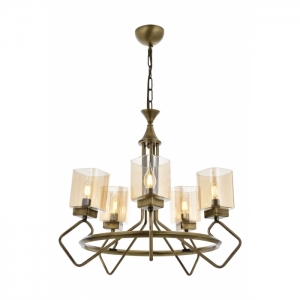 AVONNI AV-60135-5E Eskitme Kaplama Modern Avize, E14, Metal, Cam, 60cm