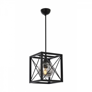 AVONNI AV-60127-1BSY Siyah Boyalı Modern Avize, E27, Metal, Cam, 25x25cm