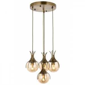 AVONNI AV-60161-4ET Eskitme Kaplama Modern Avize, E27, Metal, Cam, 40cm