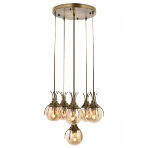 AVONNI AV-60161-6ET Eskitme Kaplama Modern Avize, E27, Metal, Cam, 50cm